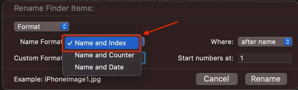 select-name-format-in-rename-finder-item-dialog-box-on-mac select-name-format-in-rename-finder-item-dialog-box-on-mac