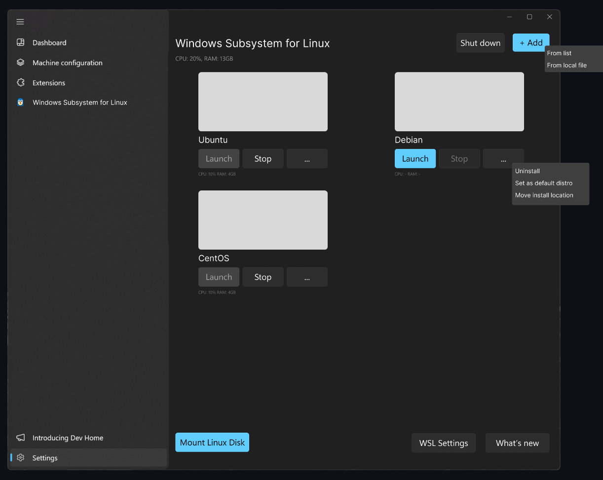 wsl-page-mockup-in-dev-home-app wsl-page-mockup-in-dev-home-app