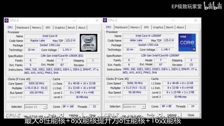 1657729110_13900k_vs_12900k_cpuz_specs_source-_extreme_player_bilibili_story 1657729110_13900k_vs_12900k_cpuz_specs_source-_extreme_player_bilibili_story