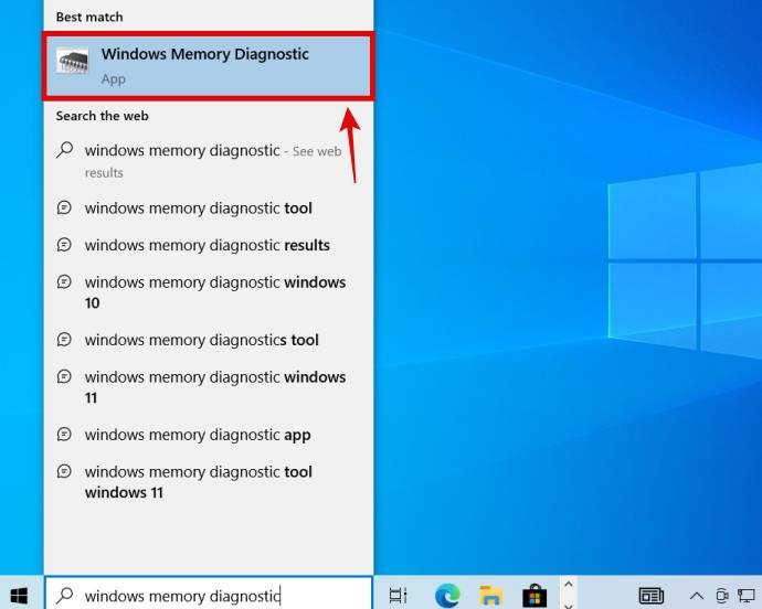 searching-for-windows-memory-diagnostic-in-windows-10-start-menu searching-for-windows-memory-diagnostic-in-windows-10-start-menu